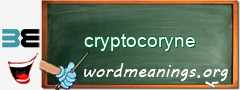 WordMeaning blackboard for cryptocoryne